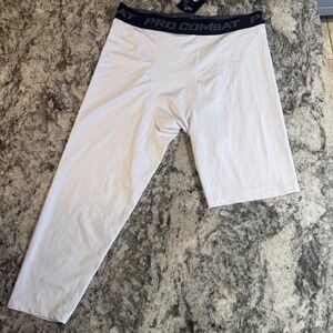 Pro Combat Men's White Compression Baselayer Shorts Size XL